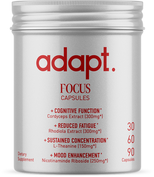 Boost your energy levels and support healthy immunity with Adapt's potency measured Cordyceps supplement. Derived from the Cordyceps militaris mushroom, our product offers potential benefits for athletes, fitness enthusiasts, or anyone looking for a boost of energy. Additionally, its immunomodulatory properties may help support a healthy immune system. Every dose is verified to contain an active dose of 1,3 and 1,6 beta-glucans, adenosine, and cordycepin. They are also known to contain mannitol.†